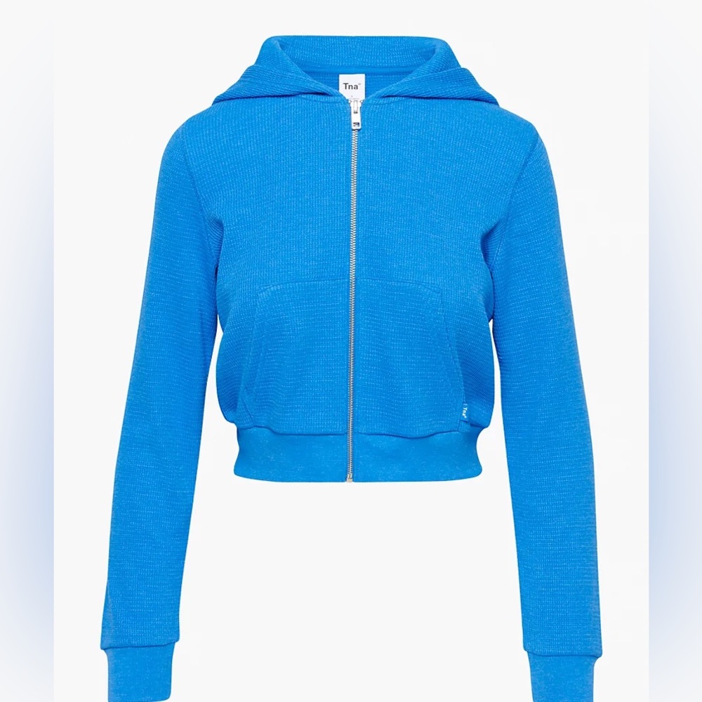 TNA artiza waffle knit cropped hoodie